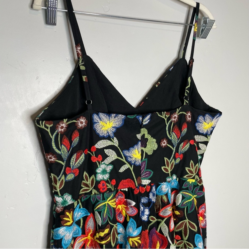 Dress the Population Maren Embroidered Floral Dress Fit Flare XXL Midi V Neck - Picture 8 of 14